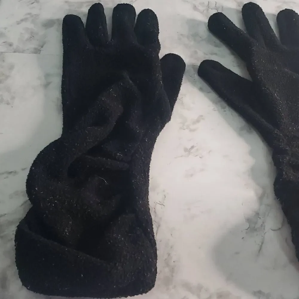 Black Long Polyester Gloves